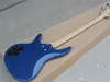 Fábrica Custom Blue Electric Bass Guitar com Rosewood Fretboard, 4 cordas, 22 trastes, Hardwares de cromo, oferta personalizada