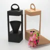 花の包装ギフトボックス花ギフトバッグ灯台のデザイン創造的な折りたたみ花包装箱の黒/茶色..