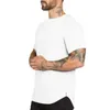 Muscleguys Long T Shirt Men Hip Hop Gyms T-Shirt Longline Long Long Tee Shirt لبناء كمال الأجسام الذكور وأسطح اللياقة البدنية Tshirt