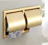 Svart Inbyggd toalett / Tissue Pappershållare All Metal Contruction 304 Rostfritt Stål Dubbelvägg Badrumsrullpapper Box T200425