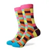 Match-up Ücretsiz Kargo Penye Pamuk Marka Erkekler Çorap, Renkli Elbise Çorap (5 Çift / grup) Yok Hediye Kutusu MX190719