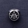 Unique Fashion Jewelry Stainless Steel Antique Masonic Ring Black Silver Vintage Mason Freemason Rings For Men Women freemasonary Christmas gift