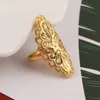 Dubai Golden Band Ringar Guldfärg Engagemang Justerbar Size Finger Ring för Etiopiska Afrikanska Nigerianska Design Bröllopsringar