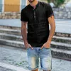 Men's Casual solid color Shirts top short sleeve black white boy trendy Blouse Homme Bohemian Tops Size S M L XL 2XL 3XL cott289B