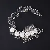 Fashion boho Wedding Headdress For Bride Handmade Wedding Crown Floral Pearl Hair Accessories Hair Ornaments Bridal Jewelry