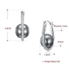 FashionBeautiful Hoop Oval Earrings Pave Grey Pearl and Cubic Zirconia Crystal High Quality Fashion Jewelry for Women5179892