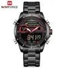 أفضل العلامة التجارية الفاخرة Naviforce Men Sport Watches Men039S Quartz Digital LED Clock Men Full Steel Army Militar