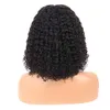 Parrucche per capelli umani anteriori in pizzo brasiliano caschetto corto riccio Glueless 360 parrucca piena in pizzo per donne nere (10 pollici, densità 150%