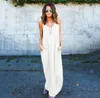 Vestidos casuales Moda de verano Mujeres Polka Loose Long Maxi Dress Sexy Beachwear Sin mangas Vestidos sin espalda Tallas grandes con 5 colores