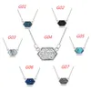 Partihandel-New Fashion Druzy Drusy Hängsmycke Halsband Silver Guldpläterad Populär Faux Stone Turkos Halsband för kvinnor Lady Smycken