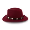 Women Mens Wool Feel Derby Hats Klasyczny dżentelmen szeroki kowbojski kapelusz Fedora Fedor For Foppy Cloche Top Jazz Caps QB2045896638