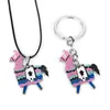 Game Jewelry Supply Llama Enamel Metal Pendant Necklace Dog Tag Necklace With Beads Chain For Men Women3443189