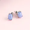 Oval Diamond Opal stud Earrings Engagement Wedding Ear rings women fashion Jewelry will and sandy gift