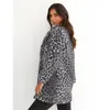 Manteau long imprimé léopard pour femme Cardigan à la mode Veste d'extérieur imprimé léopard