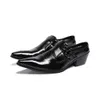 Design Nuovo Black in pelle brevetto Formale Abito di punta di punta per ufficio per feste di nozze Oxfords Scarpe sepatu pria c