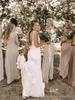 Sirène élégante robes bohemain v-cou lace dentelle backless gallage de style country country robe de mariée robes nues robes de mariée vestidoe de noiva