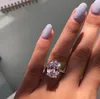 Choucong clássico promessa anel 925 esterlina prata oval corte 3ct diamante cz anéis de banda de casamento para mulheres homens