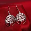 Partihandel Elegant Silver Tree of Life Drop Earrings Totem Presentkvinna Unika Kvinnor Earing Bröllop Arbre Argent