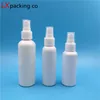 100 pezzi / lotto spedizione gratuita 10 20 30 50 60 100 ml bottiglie di profumo spray di plastica bianca contenitore cosmetico vuoto