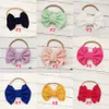 2020 9 colores Cute Big Baby Girls Bow Hairband Toddler Kids Diadema elástica Anudada Nylon Turbante Head Wraps Bow-knot Accesorios para el cabello M122