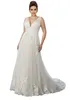 Simple A-Line Country Plus size Abiti da sposa APPILE IMPIRE Impero in vita Deep Deep-Open Back Abito da sposa su misura su misura