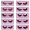 1 Pair Faux 3d Mink Pestañas Fanezas Natural Pestañas Curly Mink Hade Mink Extensión de pestañas Maquillaje Dramático Lates9151971