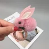 Bambini carino feltro 3D piccolo coniglio peluche orecchie di coniglio forcina anello per capelli autunno e inverno ragazze testa corda accessori per capelli per bambini