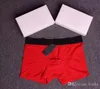 Cuecas boxers de algodão respiráveis luxuosas cintura justa roupa íntima masculina de grife