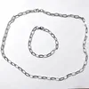 Ensemble de bijoux pour hommes, en acier inoxydable, long et lisse, chaîne à maillons rolo ovales, collier + bracelet, 6mm, 24 ''+ 8.5''