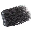 Afro Kinky Curly Clip w przedłużanie włosów 100 Remy Brazylijski Włosy 120G Zestaw 1 1B 2 4 6 8 99J 27 18