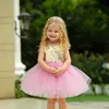 Fashion Girls Dress Kids Sequined Bodice Layered Tulle Princess Dress for Wedding Party Baby Girls Clothes4366290