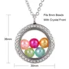 Fashion Big Pearl Cage Locket Pendant necklace For women Elephant Cross Owl Tree Living Memory Beads Glass Magnetic Floating charm Jewelry