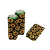 スリム缶ビール絶縁因子プレミアムネオプレン飲料クーラー折りたたみ式ColaソーダボトルKoozies Cactus Leopardは袖の盛り合わせ色