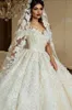 Luxury Off The Shoulder Tulle Lace Ball Kappor Bröllopsklänningar Med Lace Applique Beaded Rhinestones Lace-Up Back Chapel Train Vintage Bridal