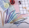 Stainless Steel Straws Set colorful Eco Friendly Reusable Metal Drinking Straws Set With Cleaning Brush Party Bar Accessory4974914