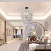 Modern Pendant Lamps Chandeliers Light Hand Blown Glass Chandelier Lighting White Color 36 by 54 Inches LED Lights Big lamp living room Home Decoration -Z