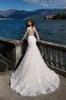 2020 sirène appliques robes de mariée avec manches longues plage Robe de mariée princesse dentelle avec balayage Train Robe Mariage