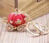 Cinderella Pumpkin Carriage Keychain Key Chain White and Pink Color Gold Plated Alloy Key Ring Wedding Favors Party Gift