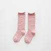 Baby girls ruffle knee high socks need candy colors toddler long socks cotton socking children knitting newborn baby socks2870841