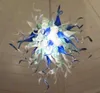 Lustre en verre fait à la main, éclairage pour nouvelle maison, décoration artistique, couleur bleu cobalt, blanc, vert, prix bon marché, offre spéciale