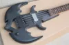 Factory Custom Matte Black 4 Strings Electric Bass Guitar with Anchor Shape,24 Frets,Rosewood Fretboard,offering customized