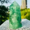 A+ Natural Green Fluorite Quartz Obelisk Crystal Wand Point Healing