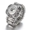 Vintage Silver Noosa Chunks Ginger Snap Button Jewelry Elastic Rope Adjustable 12mm Snap Button Ring For Women men jewelry