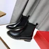 Rivet Botas planas salto de couro genuíno de 2019 outono inverno botas de moda feminina Cowskin botas flat enviar caixa de tamanho 35-41