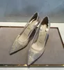 HOT lente zomer Elegante stijlen damesschoenen Strass hoge hakken kristallen spitse neus mesh Pumps vrouw rode zool trouwschoenen