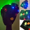 LED Vailies Kapita Dzianinowe czapki oświetlenie unisex zimowe ciepłe czapki czaszki świąteczne halloweenowe dekoracje mody pompon hats 16 colors