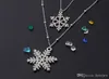 Statement Necklaces White Austrian Crystal Jewelry Double Layer Snowflake Pendants Necklaces