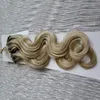 Malaysische Körper-Wvae-Haar-Micro-Loop-Echthaarverlängerungen 100 g/Stück, 100 % menschliche Mikroperlen-Verbindungen, maschinell hergestellte Remy-Haarverlängerung