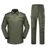 Vêtements de sport Camouflage Uniforme Costume Fans de l'armée Vêtements d'entraînement de combat en plein air Printemps Automne Pantalon de chemise tactique résistant à l'usure Set1