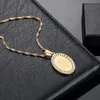 316 acier inoxydable Ovale Gold Coin musulman Moyen-Orient Arabe Charme de mode High Fend Pendant Collier 9427906